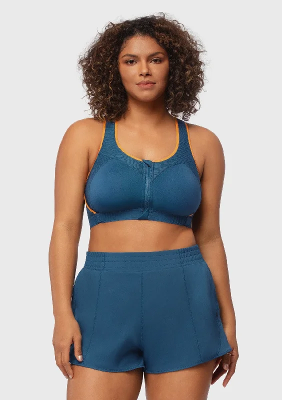 Bra with a padded cup for added comfort and shape Speed Race High Impact Adjustable Racerback Sports Bra Bra with a padded cup for added comfort and shape Speed Race High Impact Adjustable Racerback Sports Bra