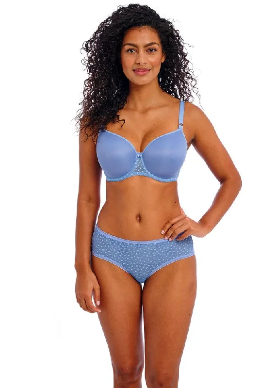Plus - size bras designed for larger cup sizes and fuller figures Starlight Moulded Balcony Bra In Cornflower - Freya Plus - size bras designed for larger cup sizes and fuller figures Starlight Moulded Balcony Bra In Cornflower - Freya