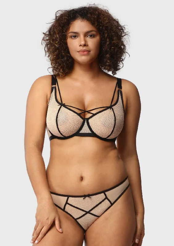 Bra with a breathable lining for a cool feel Punk Chic Strappy Unlined Balconette Bra Bra with a breathable lining for a cool feel Punk Chic Strappy Unlined Balconette Bra