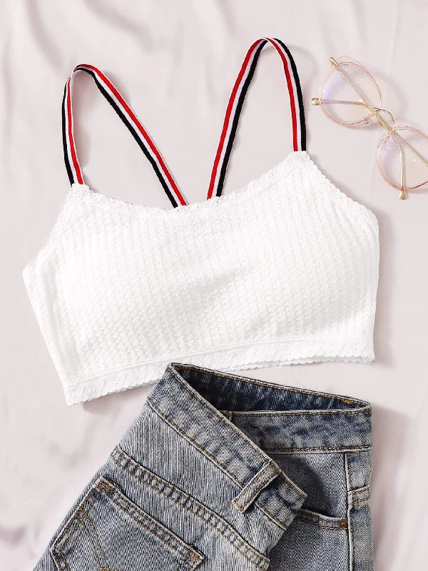 Full - cup bras providing maximum coverage and support​ Striped Strap Bralette