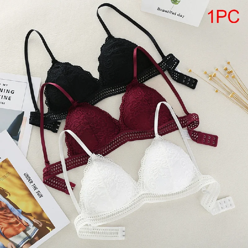 Bra with a wire - free band for a more comfortable underbust area Thin French Style Wireless Triangle Cup Bras Bra with a wire - free band for a more comfortable underbust area Thin French Style Wireless Triangle Cup Bras