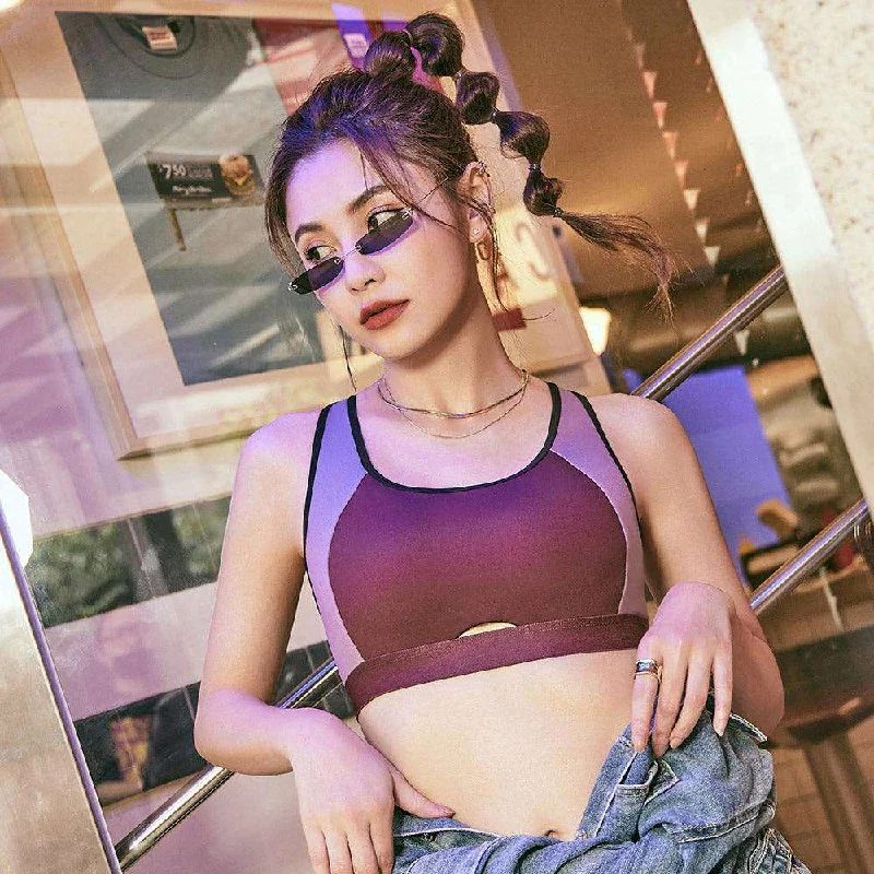 high impact convertible women sport bra 【8:AT 】運動胸圍 M-XL(嫣紫紅)