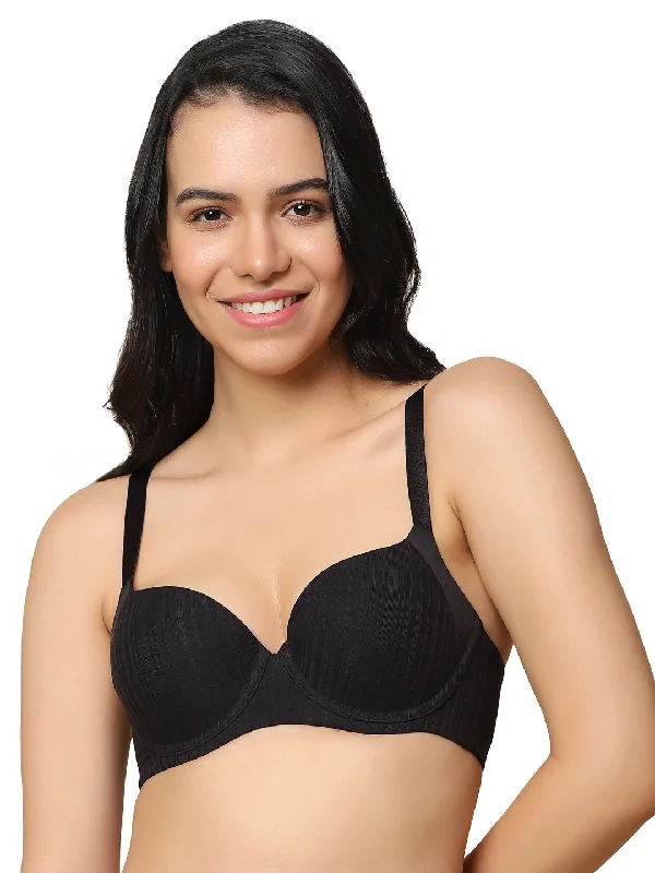 Bra with a plus - size adjustable strap for added comfort Triumph-123I531 Body Make-Up Patchwork Bra Padded Wired Bra with a plus - size adjustable strap for added comfort Triumph-123I531 Body Make-Up Patchwork Bra Padded Wired