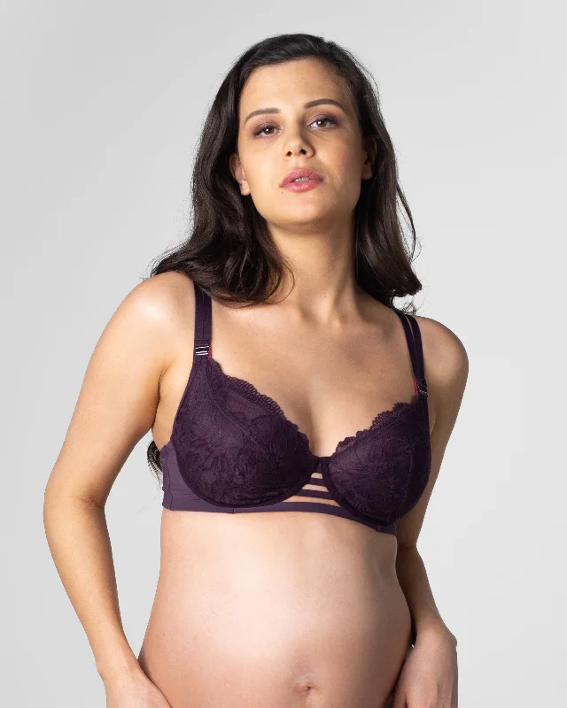 Bra with a soft - touch lining for a luxurious experience​ TRUE LUXE AMETHYST NURSING BRA - FLEXI UNDERWIRE