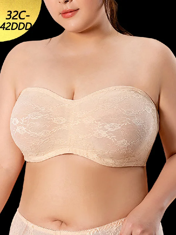 Bra with a wire - free construction for a softer feel Ultra-thin Breathable Lace Strapless Bra Bra with a wire - free construction for a softer feel Ultra-thin Breathable Lace Strapless Bra