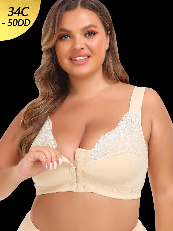 Bra with a cotton - lined cup for a natural and soft feel​ Vest Shaper Side Support Front Closure Bras