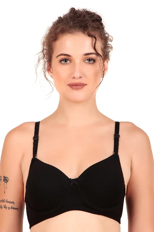 Bra with padded straps to reduce shoulder strain​ VONZZO VBHD1001 Wired Padded Super combed cotton t-shirt bra