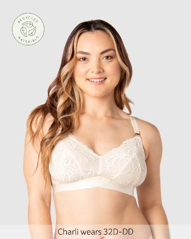 Bra with wide straps for added comfort and weight distribution Warrior Multifit Nursing Bra - Ivory Bra with wide straps for added comfort and weight distribution Warrior Multifit Nursing Bra - Ivory