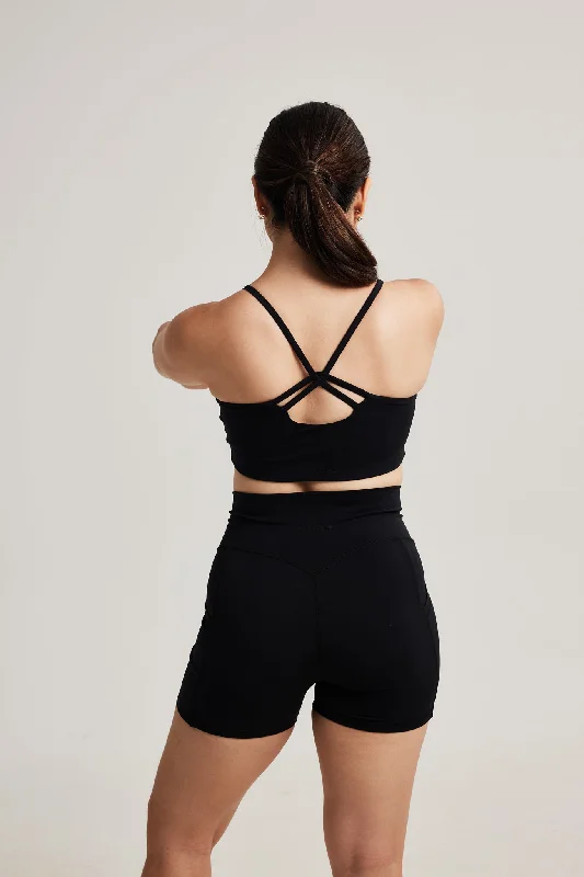 crossback women sport bra for added support Wispy Bra in Black Sesame