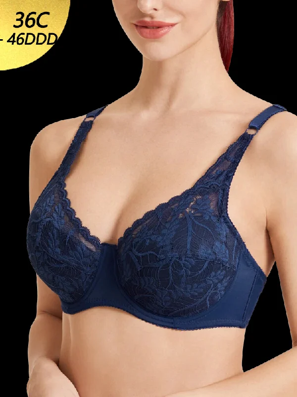 Full - cup bras providing maximum coverage and support Women Ultra Thin Floral Lace Underwire Bras Full - cup bras providing maximum coverage and support Women Ultra Thin Floral Lace Underwire Bras