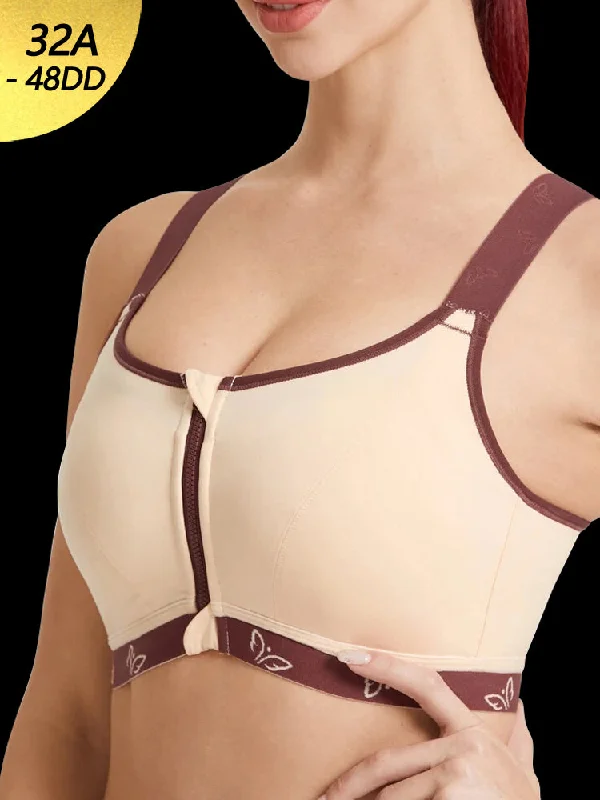 Bra with a soft - touch lining for a luxurious experience Women's Front Zipper Wireless Criss Cross Back Bras Bra with a soft - touch lining for a luxurious experience Women's Front Zipper Wireless Criss Cross Back Bras