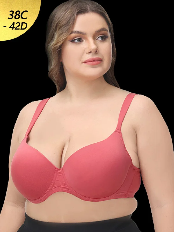 Bra with a plus - size back - closure for a secure fit Women's Solid Color Full Cup Underwire Push Up Bra Bra with a plus - size back - closure for a secure fit Women's Solid Color Full Cup Underwire Push Up Bra