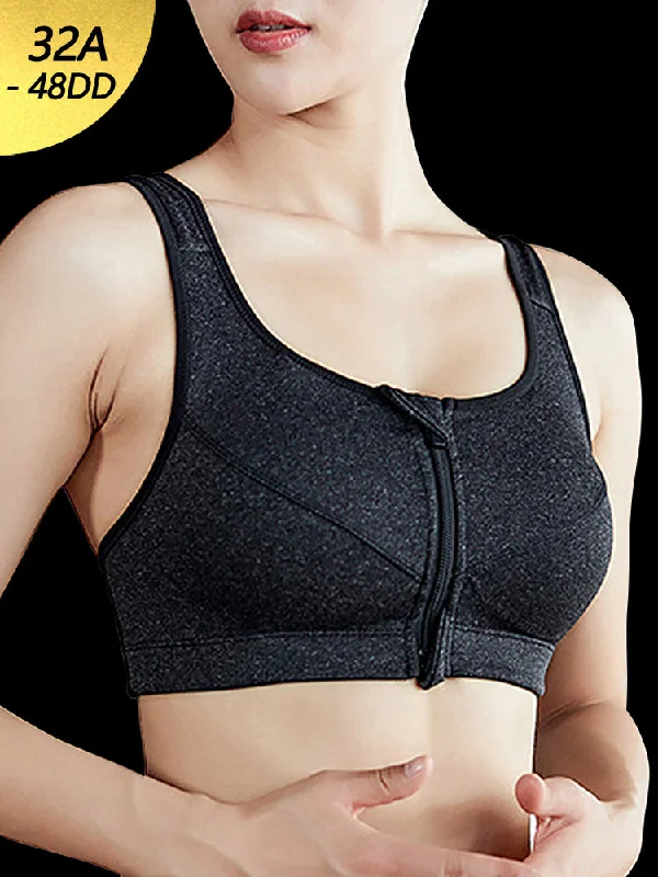Bra with a satin - lined cup for a smooth and comfortable fit Women's Zip Front Wireless Post-Surgery Yoga Sports Bras Bra with a satin - lined cup for a smooth and comfortable fit Women's Zip Front Wireless Post-Surgery Yoga Sports Bras