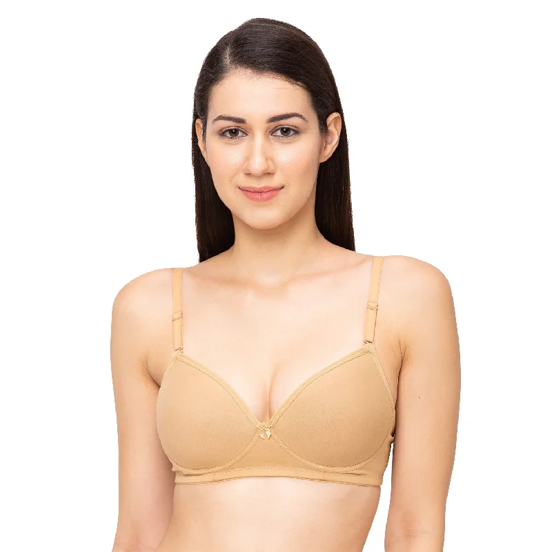 moisture wicking women T Shirt Bras for workouts Slick - Cotton Mold Padded T-shirt Bra Skin moisture wicking women T Shirt Bras for workouts Slick - Cotton Mold Padded T-shirt Bra Skin