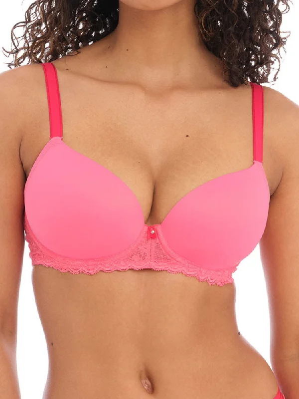 convertible women T Shirt Bras with adjustable straps Offbeat Moulded Demi T-Shirt Bra - Pink convertible women T Shirt Bras with adjustable straps Offbeat Moulded Demi T-Shirt Bra - Pink