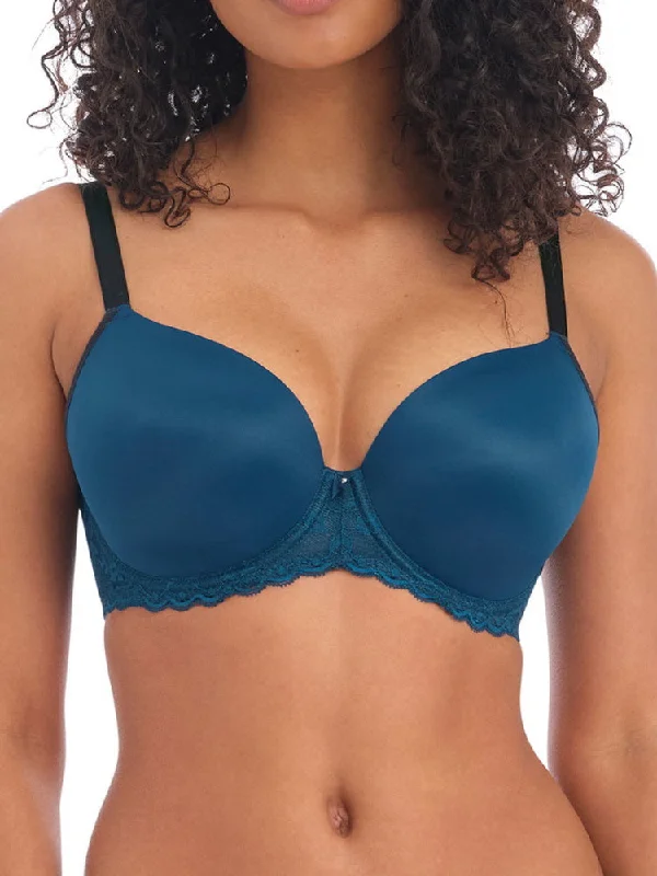 sports women T Shirt Bras for high impact activities Offbeat Moulded Demi T-Shirt Bra - Poseidon sports women T Shirt Bras for high impact activities Offbeat Moulded Demi T-Shirt Bra - Poseidon