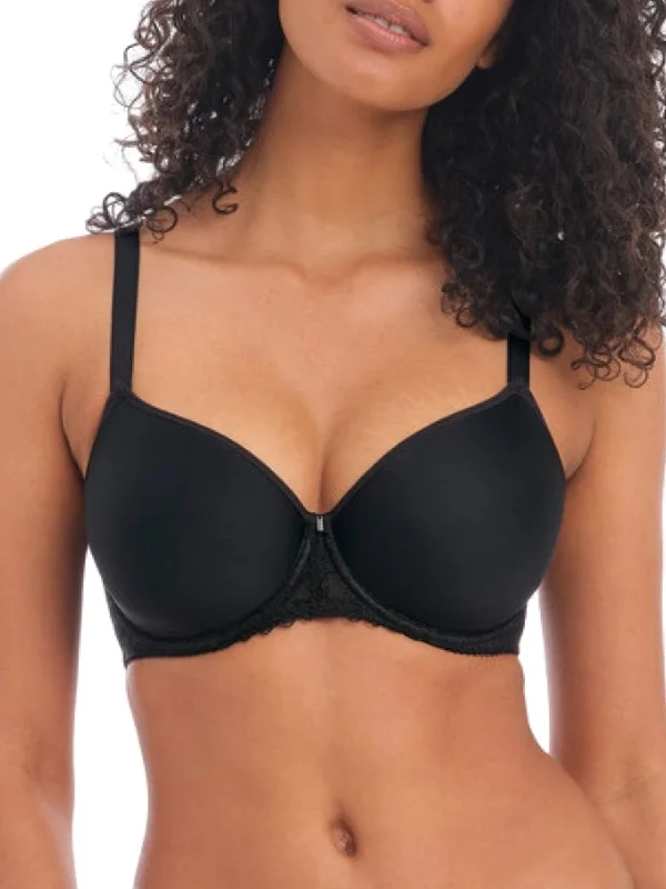 sports women T Shirt Bras for high impact activities Signature Moulded Spacer Bra - Black sports women T Shirt Bras for high impact activities Signature Moulded Spacer Bra - Black