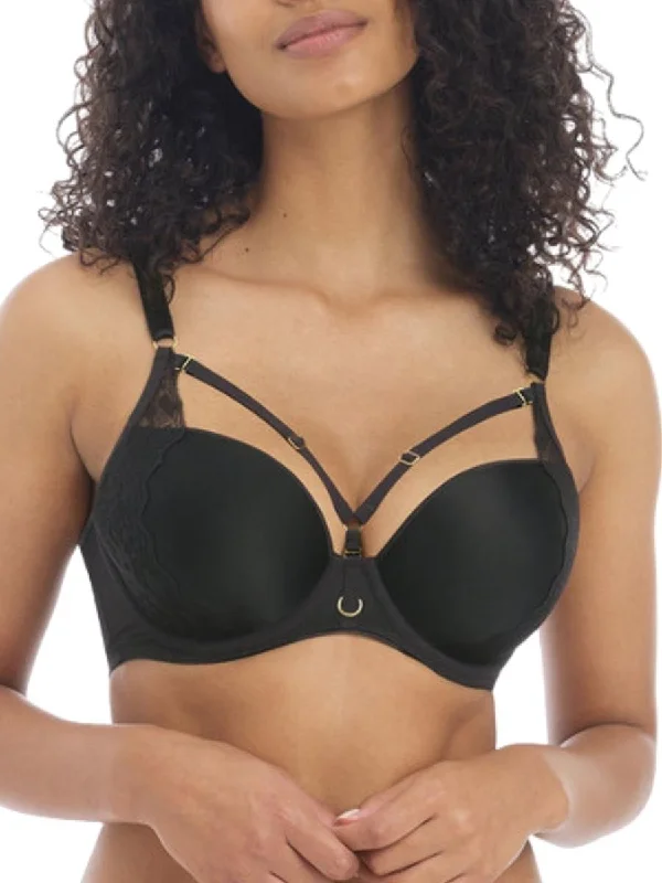 vintage style women T Shirt Bras for a retro look Temptress T-Shirt Bra - Black
