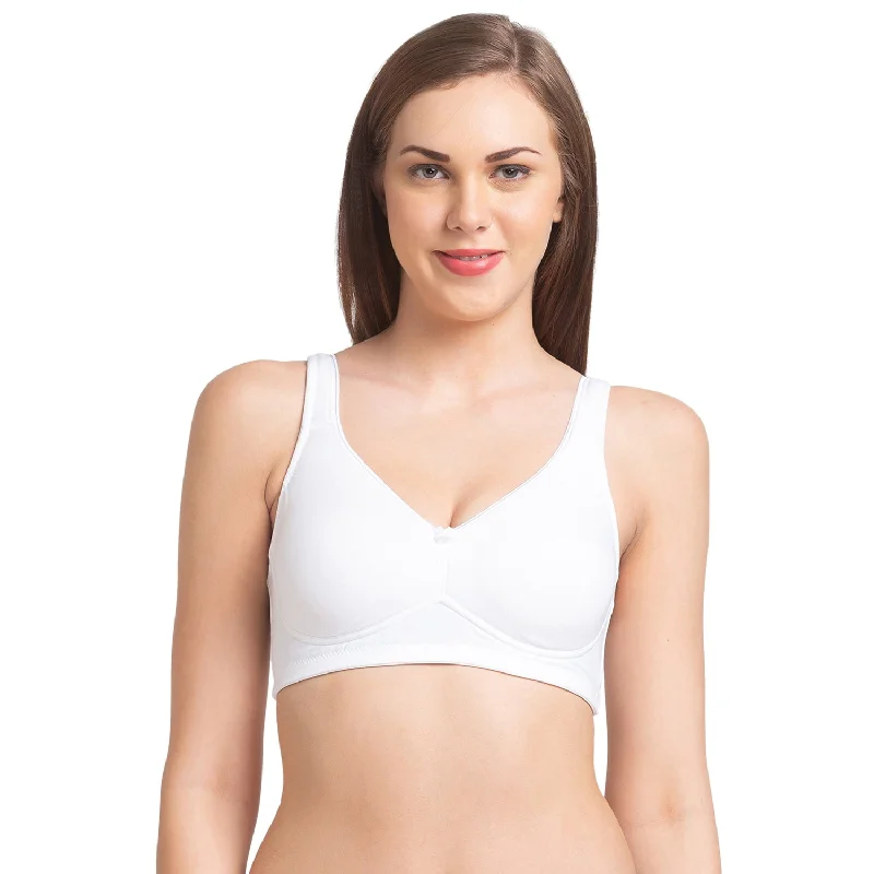 cycling women T Shirt Bras for comfort Rose - Non Padded Solid Minimizer Bra White cycling women T Shirt Bras for comfort Rose - Non Padded Solid Minimizer Bra White