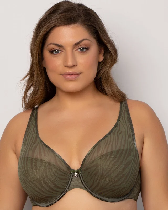 affordable women T Shirt Bras for budget shoppers Sheer Mesh Plunge T-Shirt Bra - Olive Waves affordable women T Shirt Bras for budget shoppers Sheer Mesh Plunge T-Shirt Bra - Olive Waves