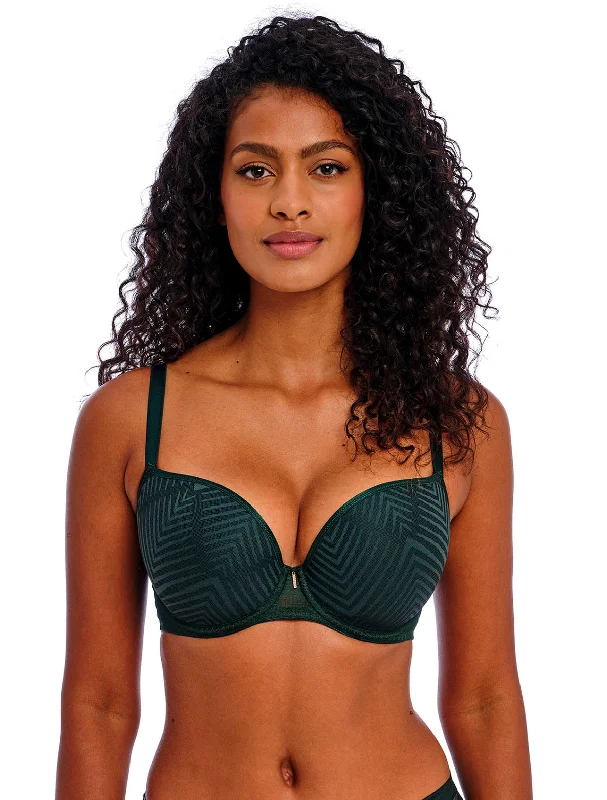 travel friendly women T Shirt Bras for easy packing Tailored Moulded Plunge T-Shirt Bra in Deep Emerald travel friendly women T Shirt Bras for easy packing Tailored Moulded Plunge T-Shirt Bra in Deep Emerald