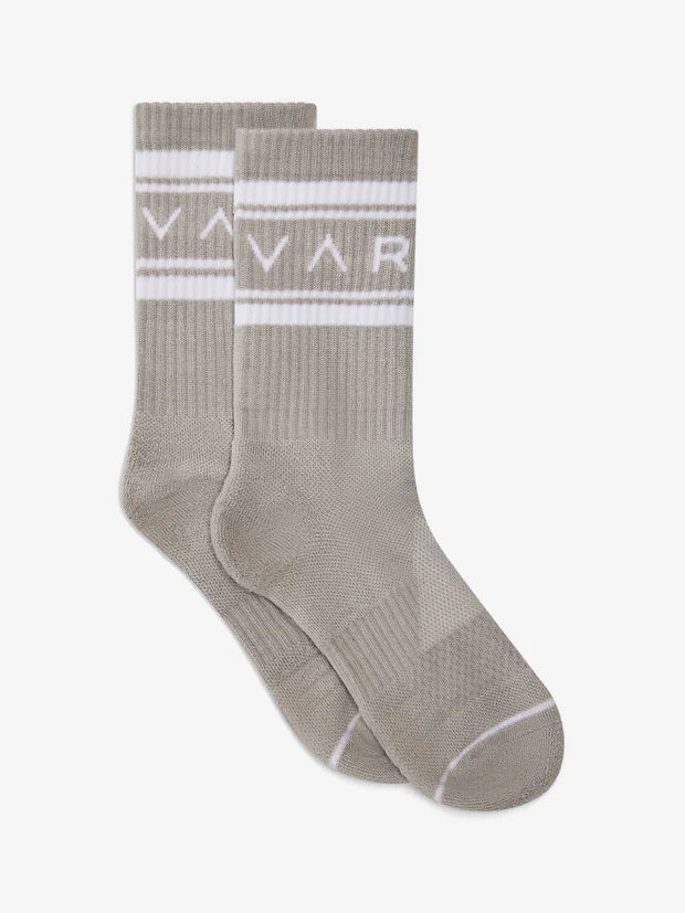 Cable - Knit Sock Slippers for a Traditional Style Astley Active Sock | Cement/Snow White Cable - Knit Sock Slippers for a Traditional Style Astley Active Sock | Cement/Snow White