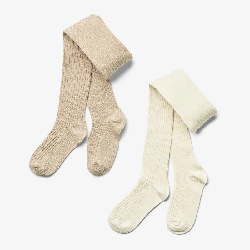 Fashion Tights for Women 2 pk Indy rib tights - sand