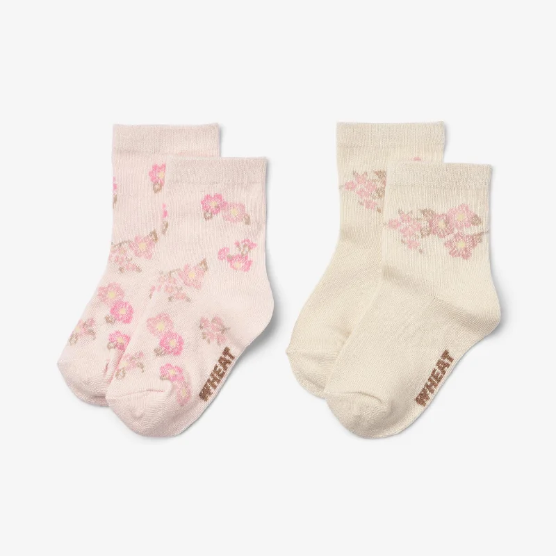 Woolen Tights for Winter 2 pk pattern Luna socks - rose