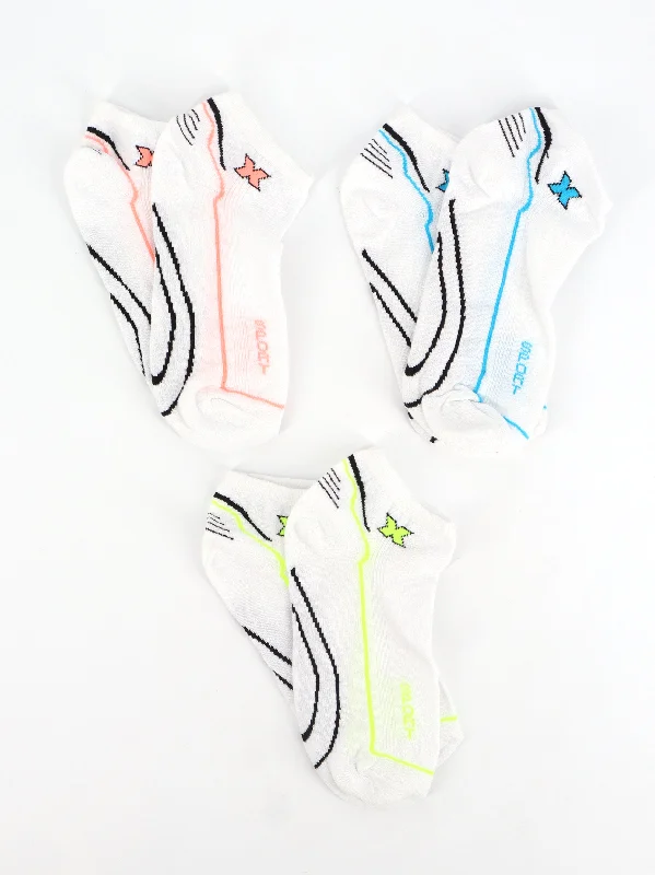 Tights with Back Seam for Women Women's 3 Pairs Printed Socks,White