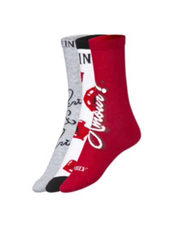 Footless Tights for Women Women's 3 Pairs Printed Christmas Socks,Multi
