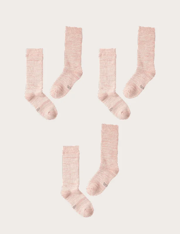 Women's hypoallergenic socks for sensitive skin 3-Pack Chunky Bed Socks - Dusty Pink Marl Women's hypoallergenic socks for sensitive skin 3-Pack Chunky Bed Socks - Dusty Pink Marl