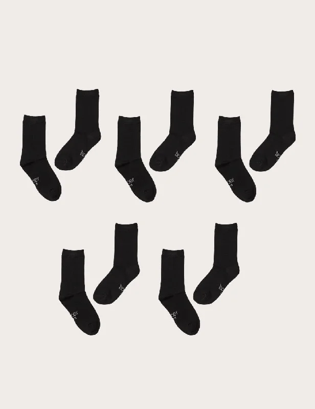 Women's sheer over - the - knee socks for a sexy appeal 5-Pack Women's Everyday Crew Socks - Black Women's sheer over - the - knee socks for a sexy appeal 5-Pack Women's Everyday Crew Socks - Black