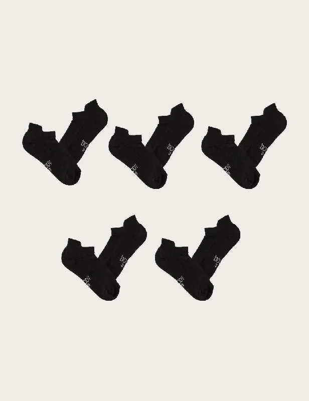 Women's spandex - infused socks for stretch 5-Pack Women's Sport Ankle Socks - Black Women's spandex - infused socks for stretch 5-Pack Women's Sport Ankle Socks - Black