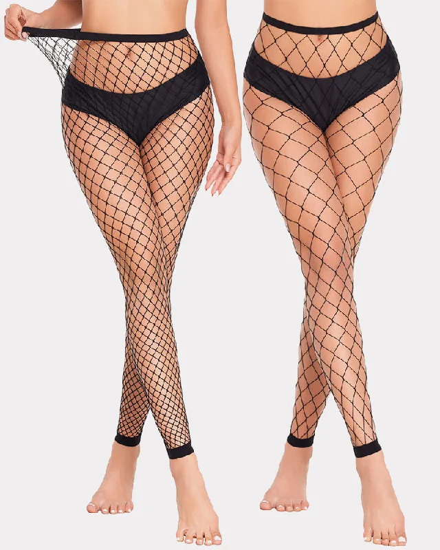 Women's Fishnet Tights Fishnet Stockings Footless High Waist Tights Pantyhose