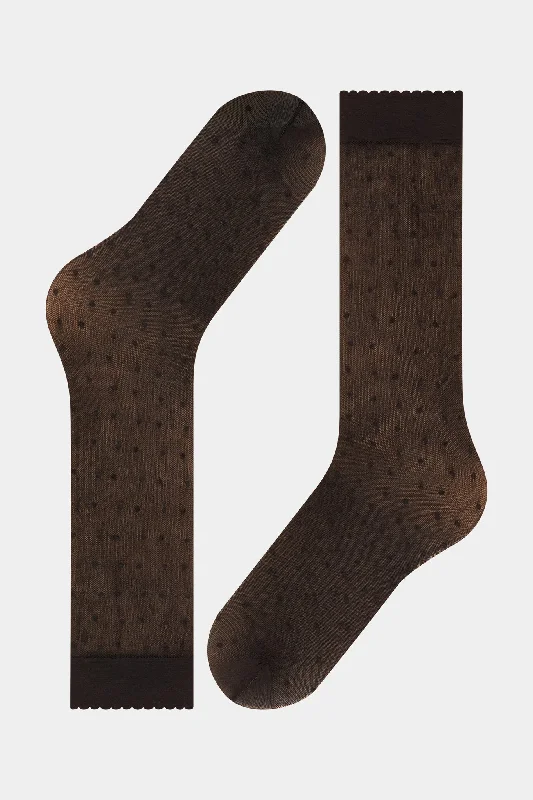 Velvet Tights for Women Black Dot Knee Highs