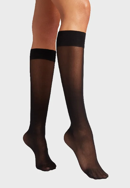 Women's Athletic Tights Black Individual 10 Knee Socks