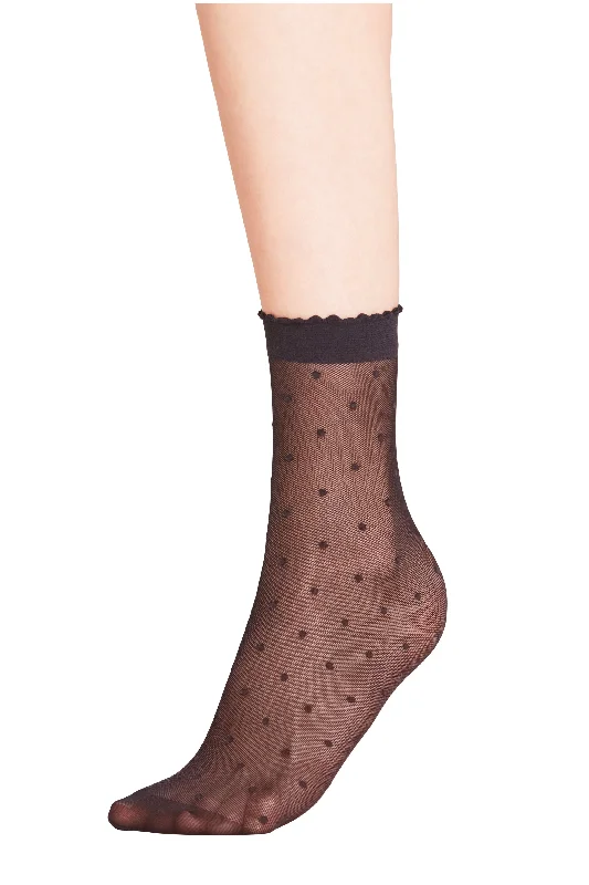 Women's Crocodile Print Tights Black Sheer Polka Dot Socks
