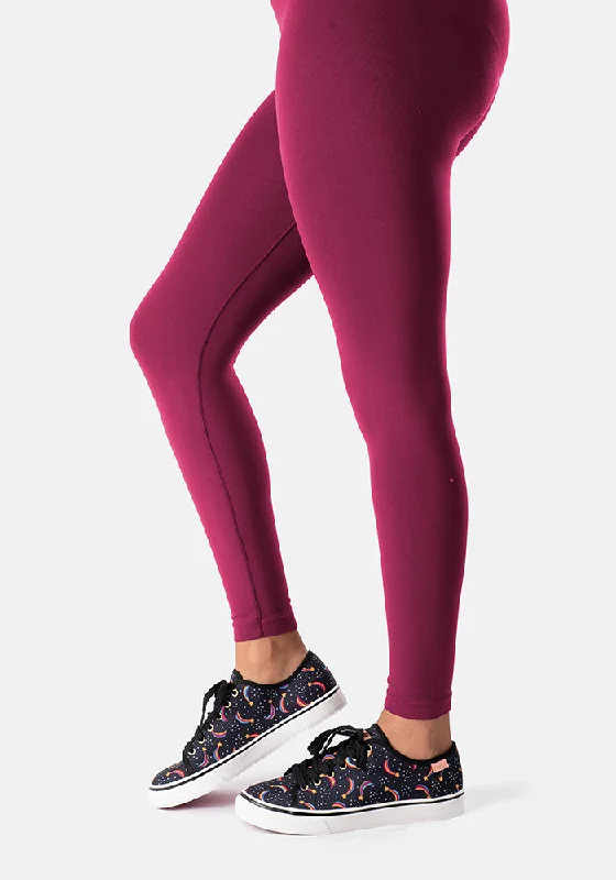 Women's Crocodile Print Tights Bordeaux Popsy Longpops