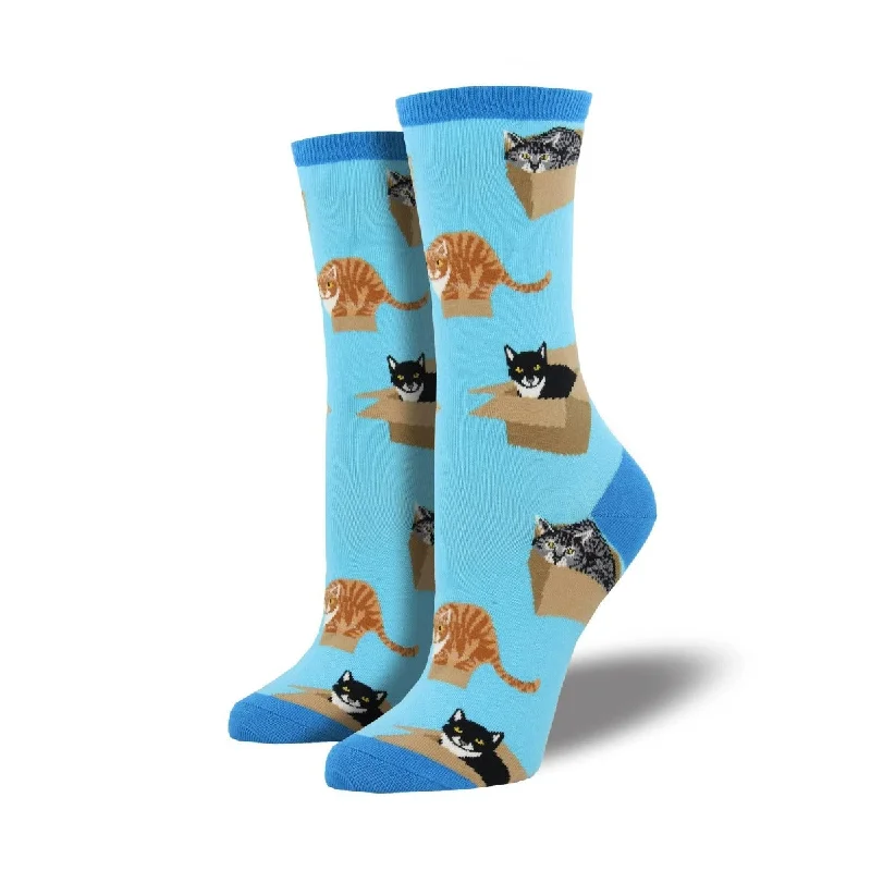 Women's moisture - wicking socks for sports Cat in a Box Novelty Socks