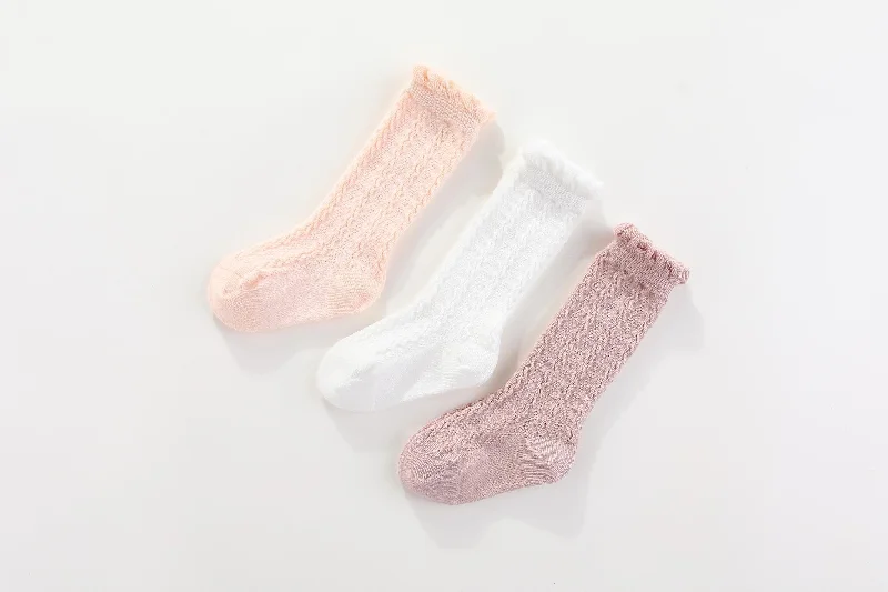 Women's Opaque Tights Chain Knee High Socks - Candy