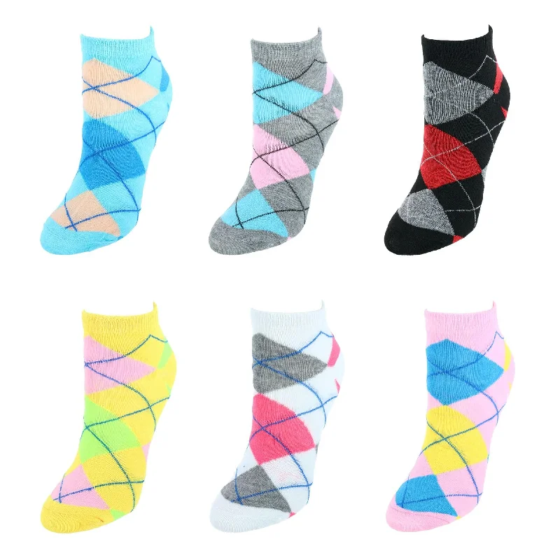 Heated Sock Slippers for Extreme Cold Environments CTM® Women's Argyle Low Cut Socks (6 Pair Pack) Heated Sock Slippers for Extreme Cold Environments CTM® Women's Argyle Low Cut Socks (6 Pair Pack)