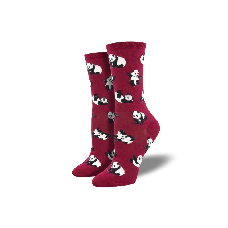 Women's leather - look socks for an edgy style Cuddle Puddle Panda Novelty Socks