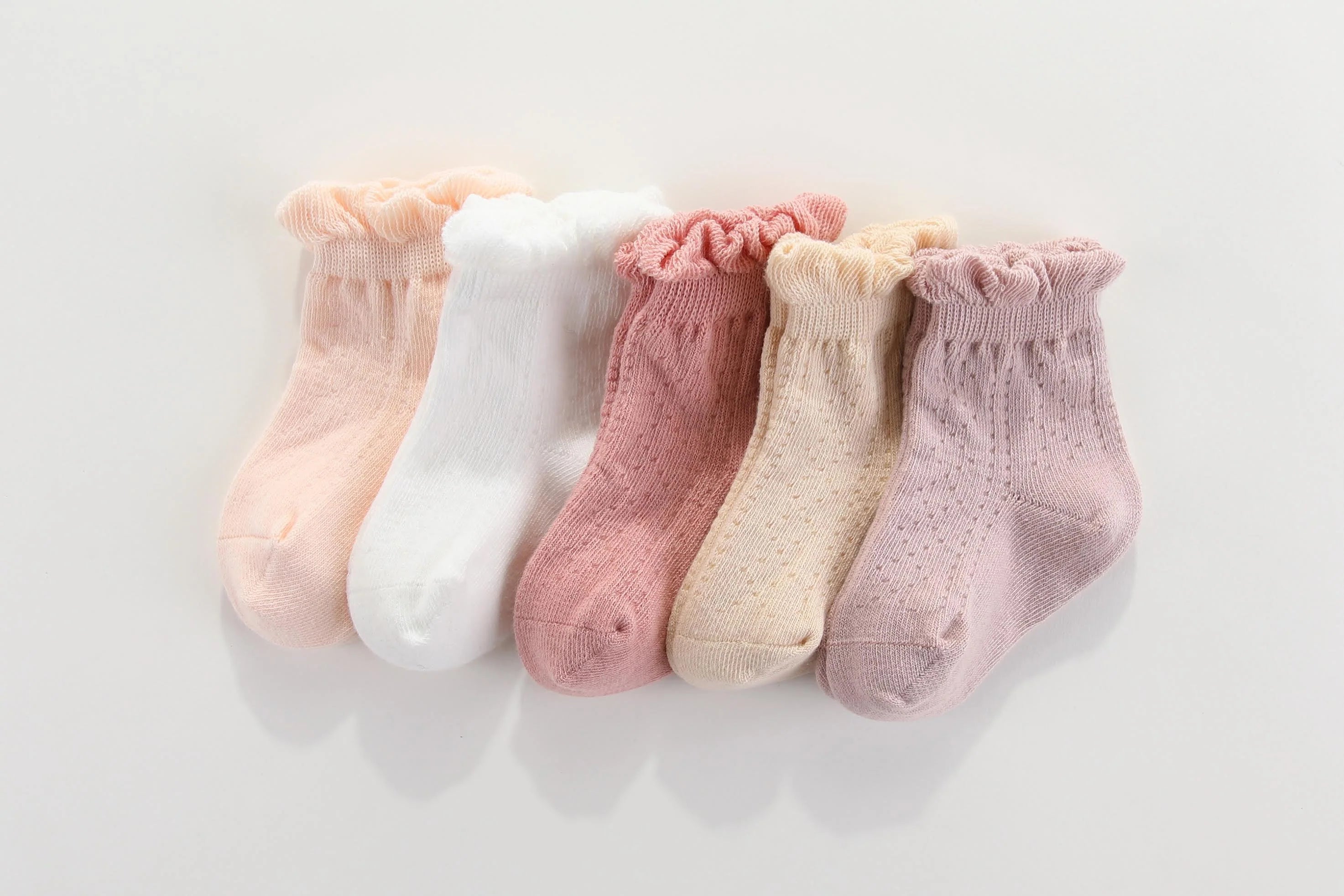 Tights with Suspender Belts Frilly Crew Socks - Vanilla