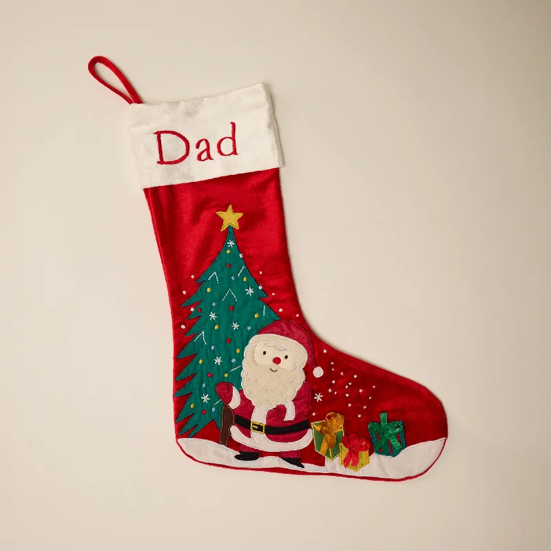 Seamed stockings for a vintage look Happy Santa Stocking