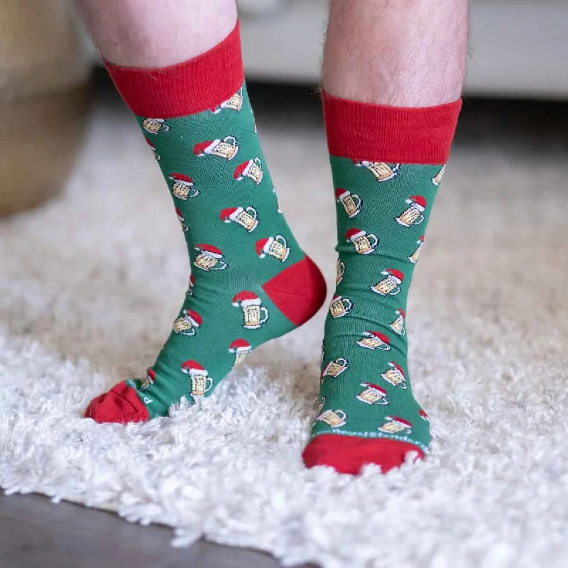 Ombre - Dyed Sock Slippers for a Gradient Effect​ Men's Christmas Beer Cheers Socks