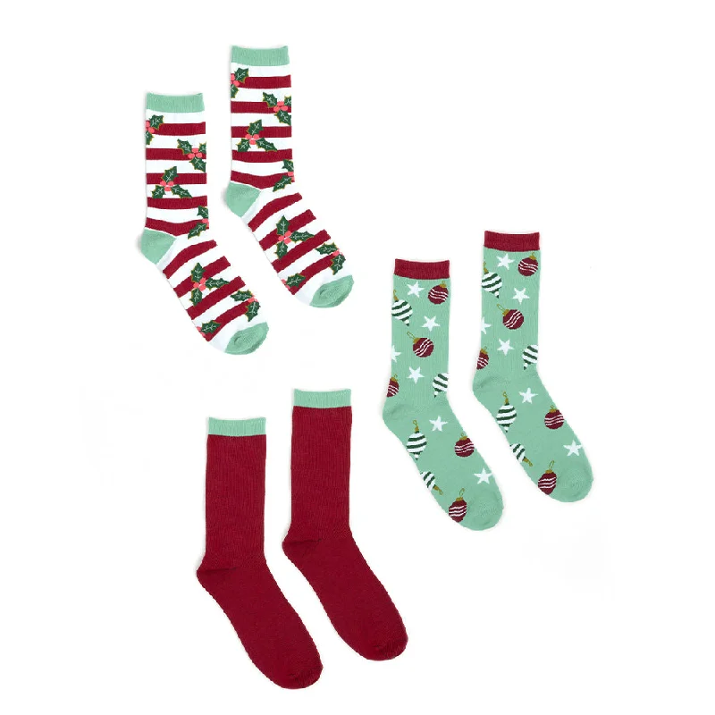 Floral - Printed Sock Slippers for Spring​ Men’s Festive 3-Pair Sock Gift Set