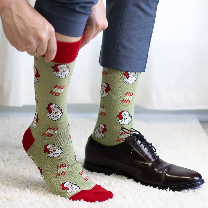 Post - Surgery Sock Slippers for Recovery Comfort​ Men's HoHoHo Santa Socks