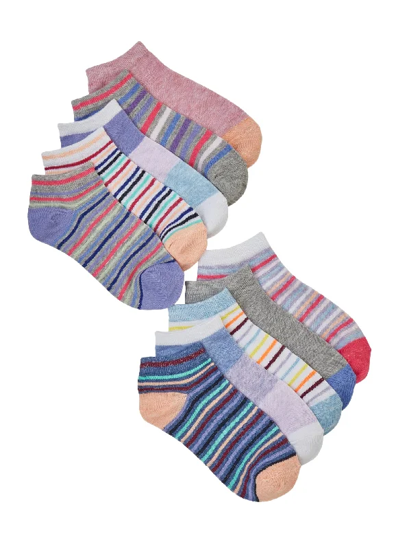 Sparkle Tights for Parties Girls Contrast Striped Patterned Socks 10 Pack
