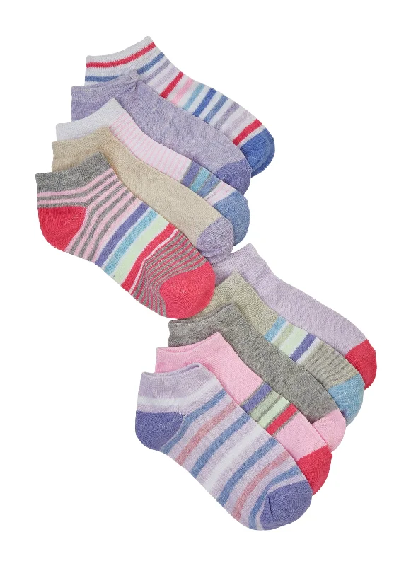 Tartan Tights for Women Girls Contrast Striped Socks 10 Pack
