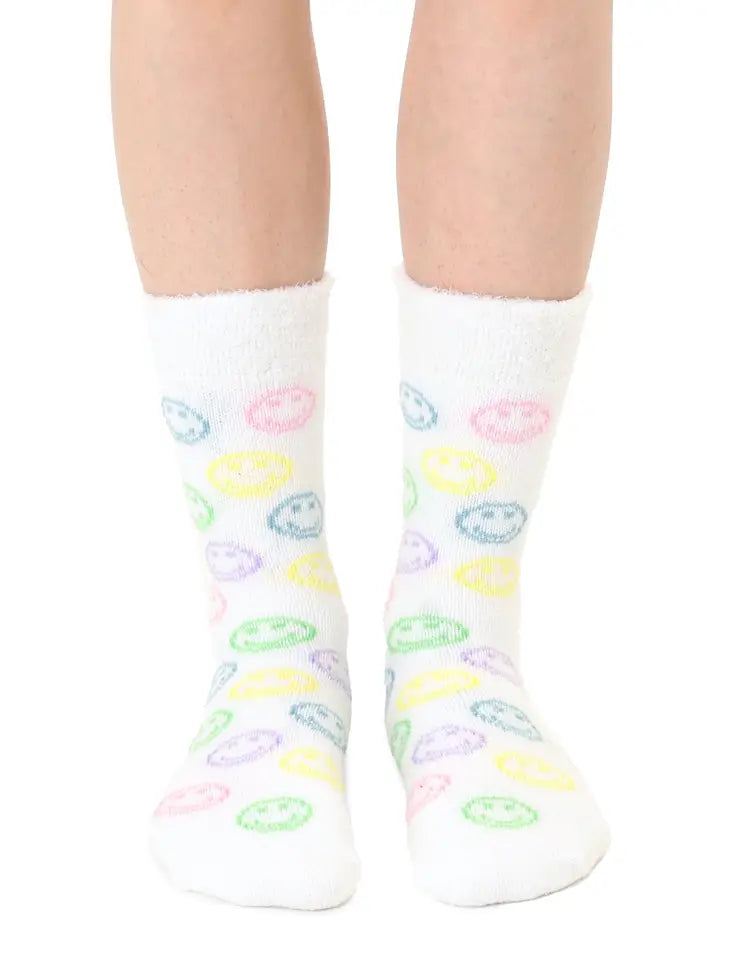 Diabetic - Friendly Sock Slippers for Special Needs Womens Multi Happy Warm Plush Socks Diabetic - Friendly Sock Slippers for Special Needs Womens Multi Happy Warm Plush Socks